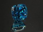 Exquisite high hue dense blue A grade blue Zircon cushion cut