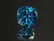 Exquisite high hue dense blue A grade blue Zircon cushion cut