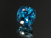 Exquisite high hue dense blue A grade blue Zircon cushion cut