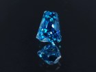 Grade AAA color  tapered baguette / trapezoid natural blue zircon of 7.15ct