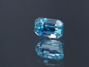 Cambolite (Blue Zircon) Gemstone: 7.7 Carats Trimmed Baguette (Octagon / Step Cut) Sky Blue C-Grade Blue Zircon Rectangle