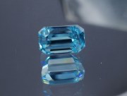 Cambolite (Blue Zircon) Gemstone: 7.7 Carats Trimmed Baguette (Octagon / Step Cut) Sky Blue C-Grade Blue Zircon Rectangle