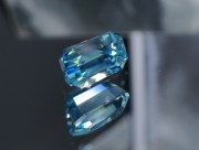 Cambolite (Blue Zircon) Gemstone: 7.7 Carats Trimmed Baguette (Octagon / Step Cut) Sky Blue C-Grade Blue Zircon Rectangle