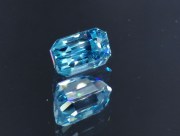 Cambolite (Blue Zircon) Gemstone: 7.7 Carats Trimmed Baguette (Octagon / Step Cut) Sky Blue C-Grade Blue Zircon Rectangle