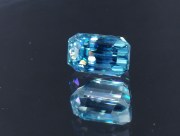 Cambolite (Blue Zircon) Gemstone: 7.7 Carats Trimmed Baguette (Octagon / Step Cut) Sky Blue C-Grade Blue Zircon Rectangle