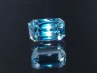 Cambolite (Blue Zircon) Gemstone: 7.7 Carats Trimmed Baguette (Octagon / Step Cut) Sky Blue C-Grade Blue Zircon Rectangle