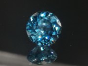 Wide blue Zircon,very clean and shiny, round cut 10mm+