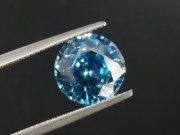 Wide blue Zircon,very clean and shiny, round cut 10mm+