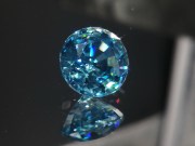 Wide blue Zircon,very clean and shiny, round cut 10mm+