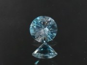 Precision 8.5mm brilliant cut blue zircon, perfectly cut from professional lapidaries. 