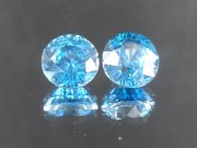 8mm Calibrated Round Blue Zircon from Cambodia. 