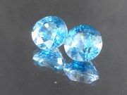 8mm Calibrated Round Blue Zircon from Cambodia. 