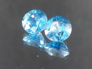 8mm Calibrated Round Blue Zircon from Cambodia. 