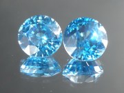 8mm Calibrated Round Blue Zircon from Cambodia. 