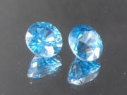 8mm Calibrated Round Blue Zircon from Cambodia. 