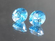 8mm Calibrated Round Blue Zircon from Cambodia. 