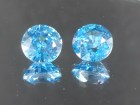 8mm Calibrated Round Blue Zircon from Cambodia. 