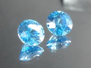 8mm Calibrated Round Blue Zircon from Cambodia. 