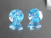 8mm Calibrated Round Blue Zircon from Cambodia. 