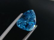 Top of the range b grade color precision cut perfectly clean and faceted blue zircon pear right below 10 carats