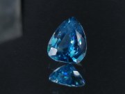 Top of the range b grade color precision cut perfectly clean and faceted blue zircon pear right below 10 carats