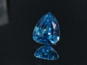 Top of the range b grade color precision cut perfectly clean and faceted blue zircon pear right below 10 carats