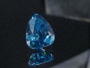 Top of the range b grade color precision cut perfectly clean and faceted blue zircon pear right below 10 carats