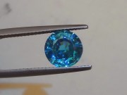 5ct+ Blue Zircon, Very Clean and Shiny, Round Cut, 9mm