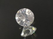 Perfect and wide natural white Zircon diamond / brilliant cut 9mm calibrated. 