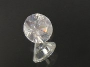 Perfect and wide natural white Zircon diamond / brilliant cut 9mm calibrated. 