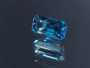 Exceptional and unique AAA color grade best possible blue color for natural blue Zircon Cambolite Trimmed Baguette Rectangle Cut