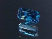 Exceptional and unique AAA color grade best possible blue color for natural blue Zircon Cambolite Trimmed Baguette Rectangle Cut