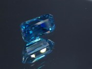 Exceptional and unique AAA color grade best possible blue color for natural blue Zircon Cambolite Trimmed Baguette Rectangle Cut