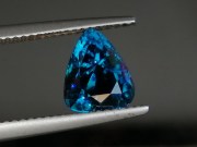 Rare and unusual AAA grade deep blue Zircon with extreme high hue saturated blue best color