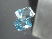 Affordable octagon / step cut / trimmed baguette / rectangle sky blue and white Zircon from Cambodia.