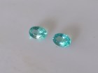 Matching pair of electric green unheated natural Apatite gems, buy this pair to make earrings. 