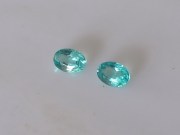 Matching pair of electric green unheated natural Apatite gems, buy this pair to make earrings. 