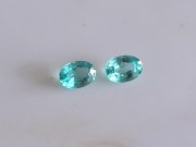 Matching pair of electric green unheated natural Apatite gems, buy this pair to make earrings. 