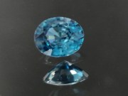 Wide Flawless and Shiny Oval Blue Zircon from Cambodia, 2.44 carats of excellent B+ color grade color blue zircon.