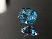 Wide Flawless and Shiny Oval Blue Zircon from Cambodia, 2.44 carats of excellent B+ color grade color blue zircon.