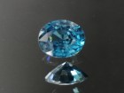 Wide Flawless and Shiny Oval Blue Zircon from Cambodia, 2.44 carats of excellent B+ color grade color blue zircon.