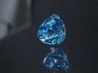 Grade B plus color drop / pear cut 5ct Cambolite blue Zircon, very clean and shiny, buy the best flawless blue Zircon supplier of loose gemstones for professional jewellers. 