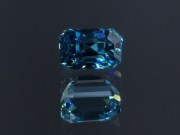 5ct+ Trimmed Baguette (Octagon / Step Cut) Deep B Grade Blue Zircon from Cambodia