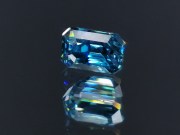 5ct+ Trimmed Baguette (Octagon / Step Cut) Deep B Grade Blue Zircon from Cambodia