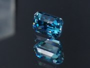 5ct+ Trimmed Baguette (Octagon / Step Cut) Deep B Grade Blue Zircon from Cambodia