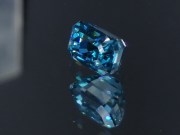 5ct+ Trimmed Baguette (Octagon / Step Cut) Deep B Grade Blue Zircon from Cambodia