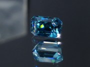 5ct+ Trimmed Baguette (Octagon / Step Cut) Deep B Grade Blue Zircon from Cambodia