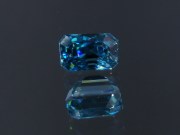 5ct+ Trimmed Baguette (Octagon / Step Cut) Deep B Grade Blue Zircon from Cambodia