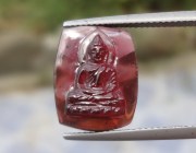 Buddha engraved Garnet gemstone for sale