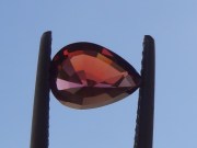 Pear shape sweet pink, peach and terracotta colors garnet from Tanzania. 